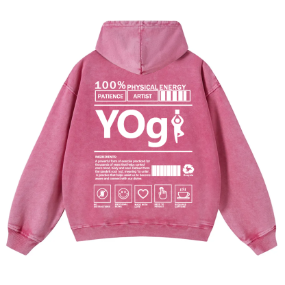 Yogi Solid Color Unisex Washed Hoodie