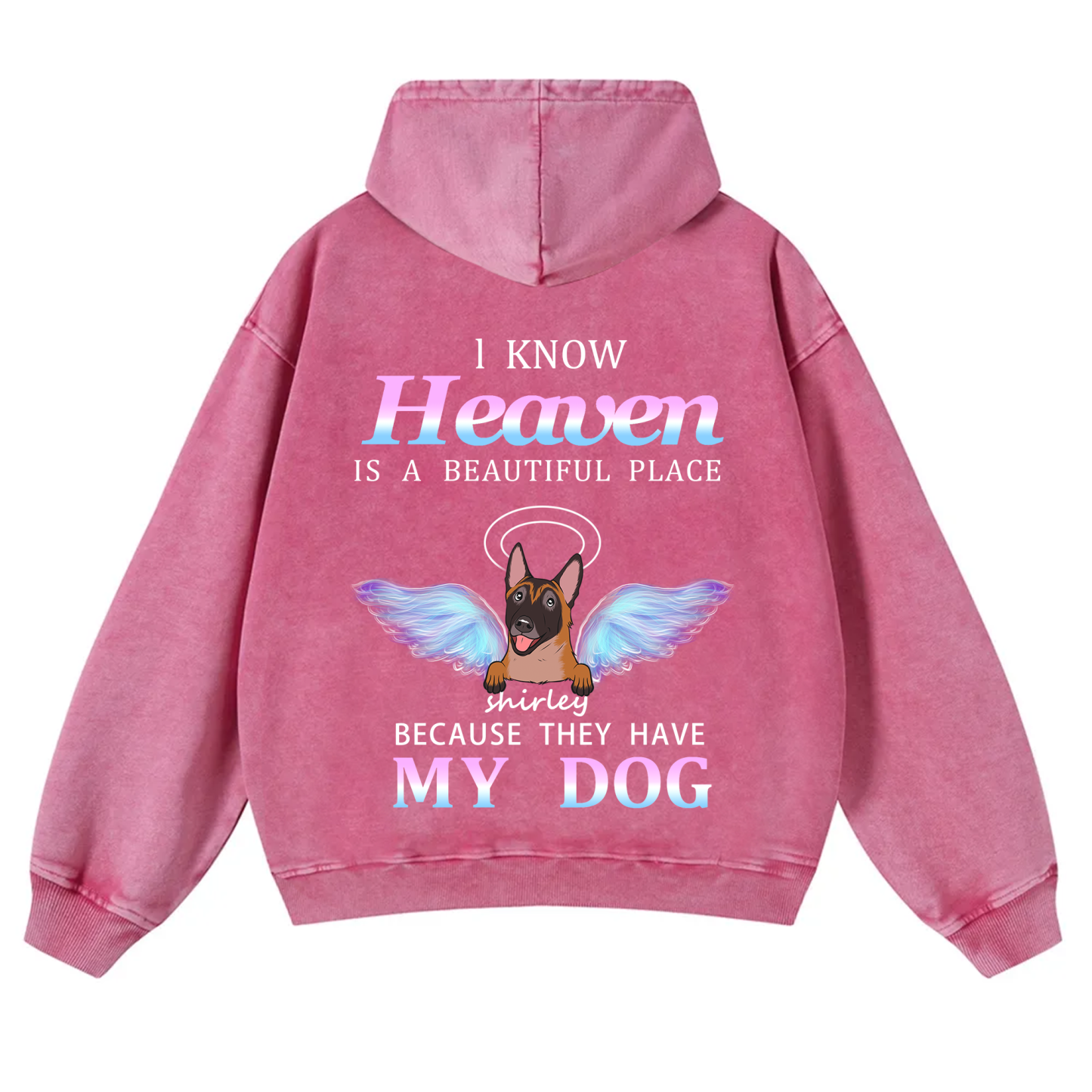 Heaven Is A Beautiful Place - Personalized Custom Unisex Washed Hoodie