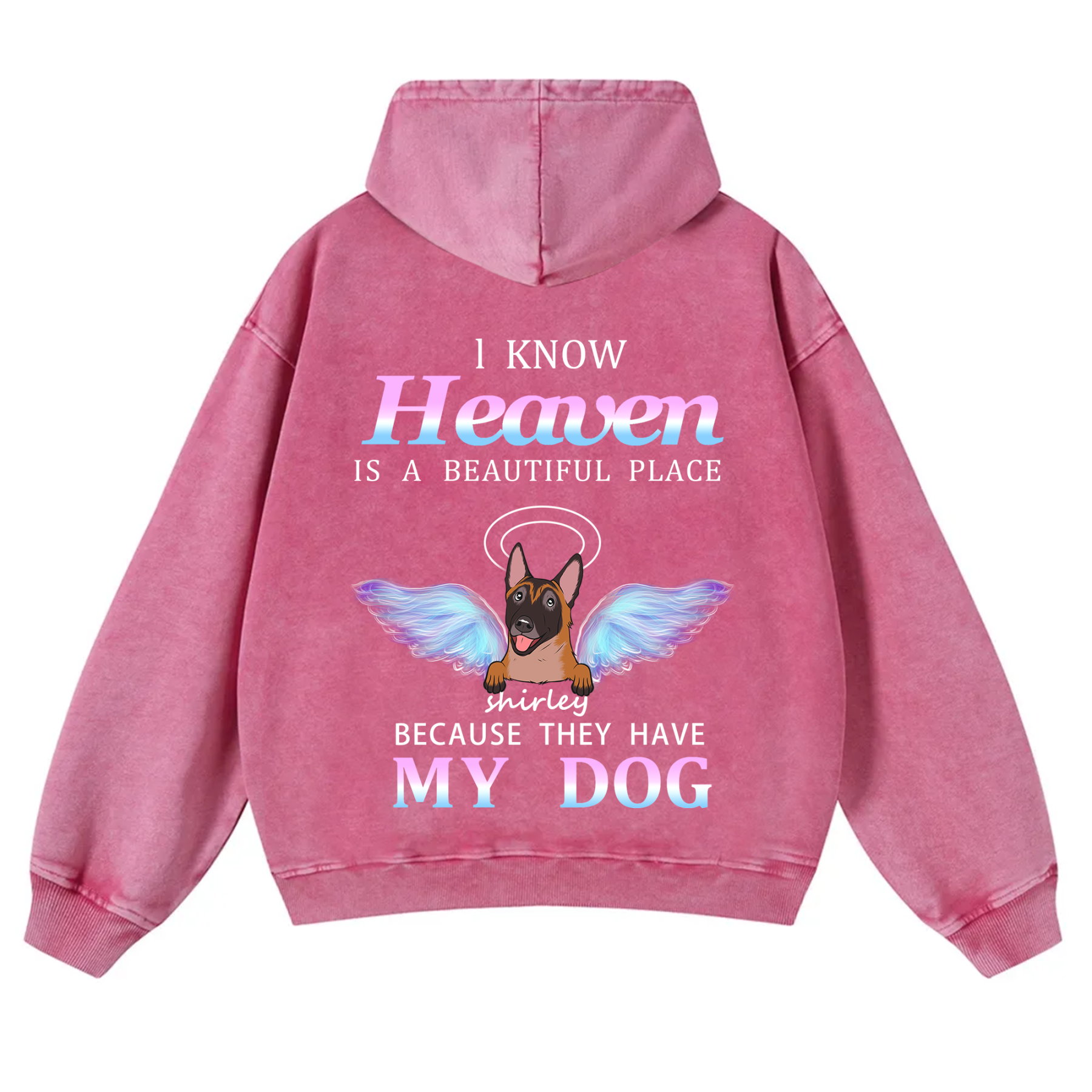 Heaven Is A Beautiful Place - Personalized Custom Unisex Washed Hoodie