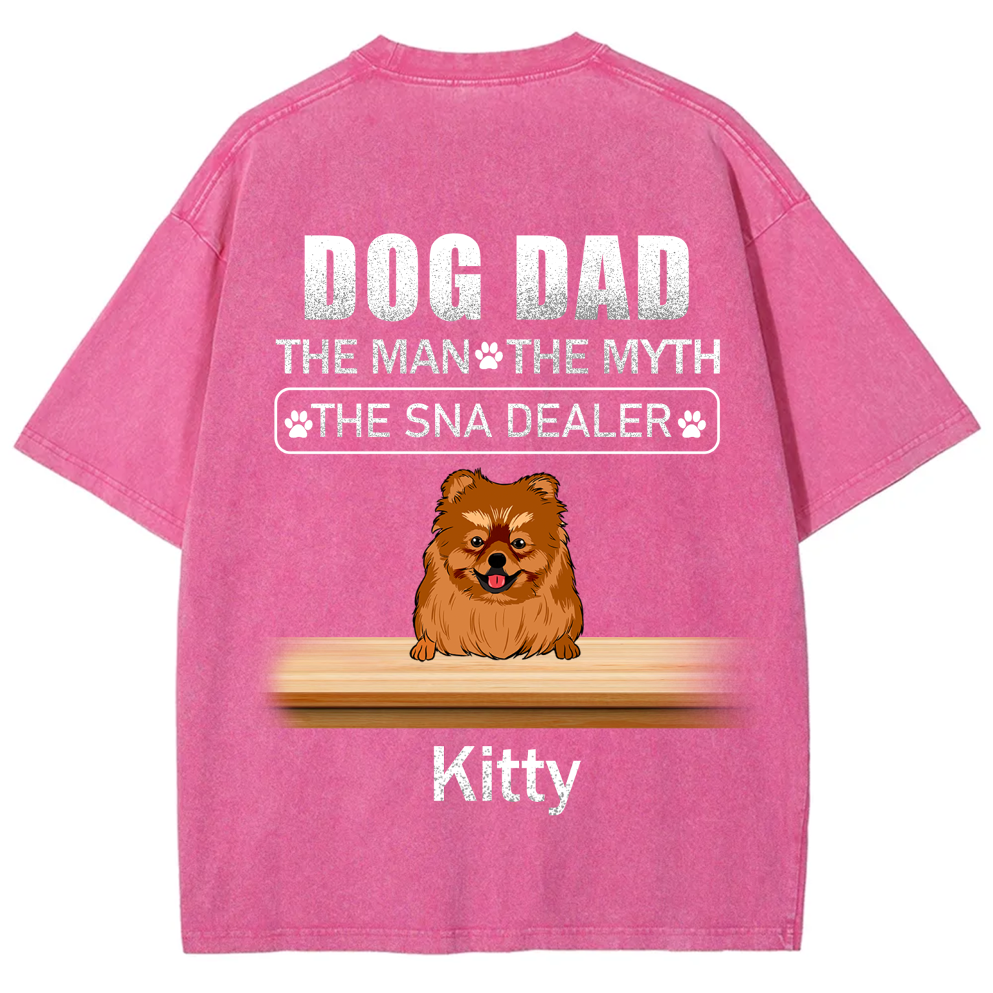 Dog Dad The Man The Myth The Snack Dealer - Personalized Custom Unisex  Washed T-shirt