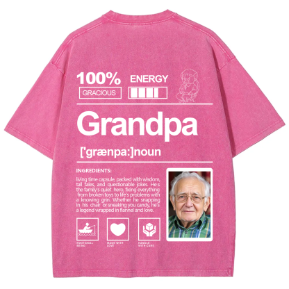 Addcustom Photo Grandpa Washed T-Shirt