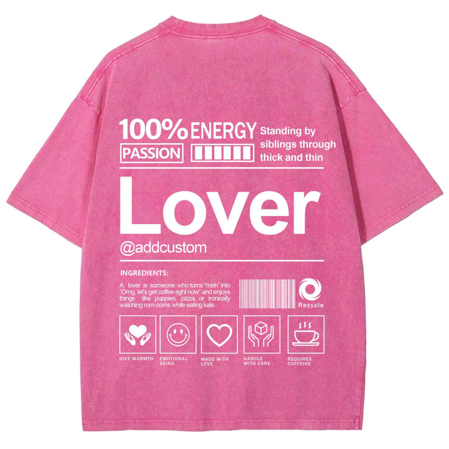 Lover Addcustom Washed T-Shirt