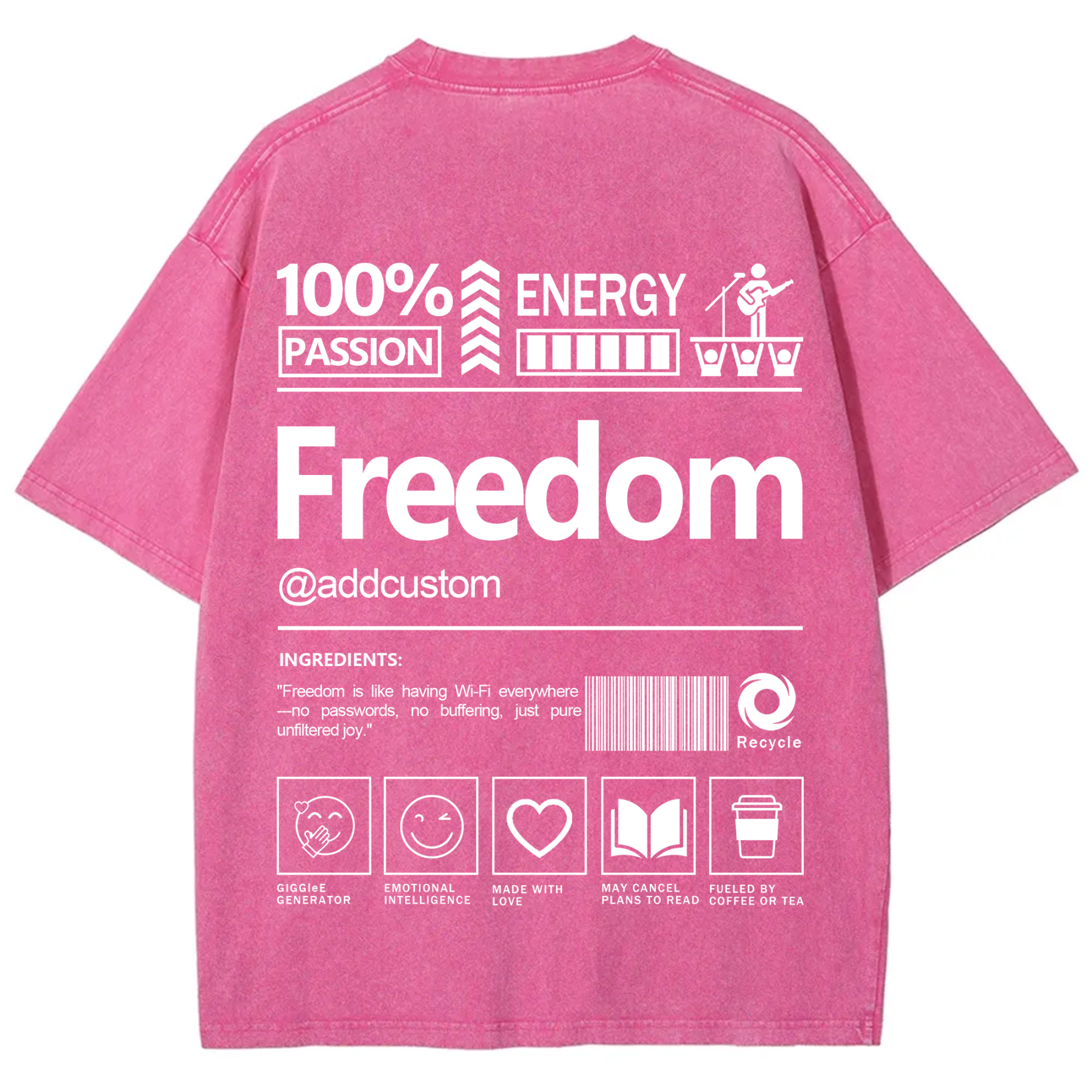 Freedom Addcustom Washed T-Shirt