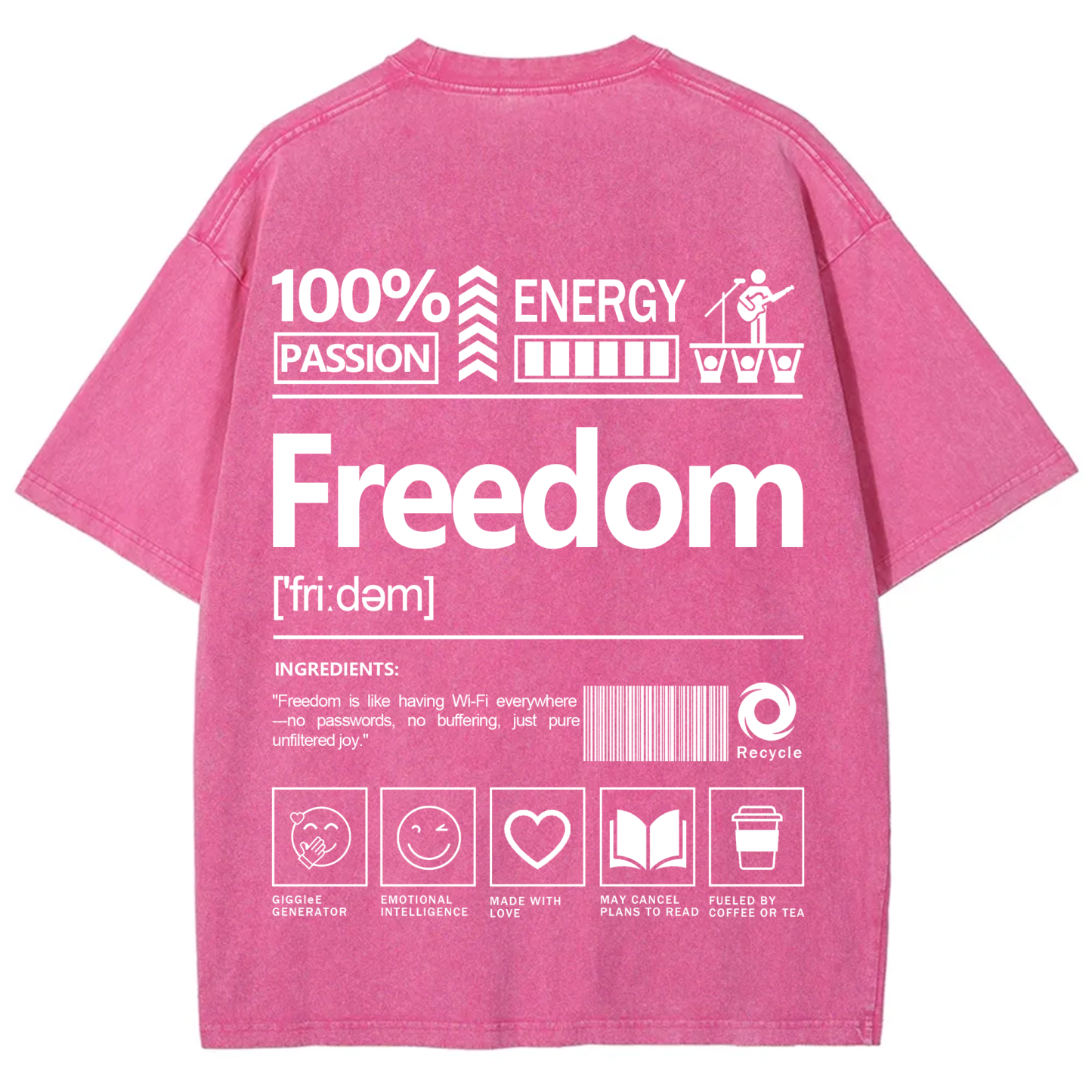 Freedom Unisex Fit Washed T-Shirt