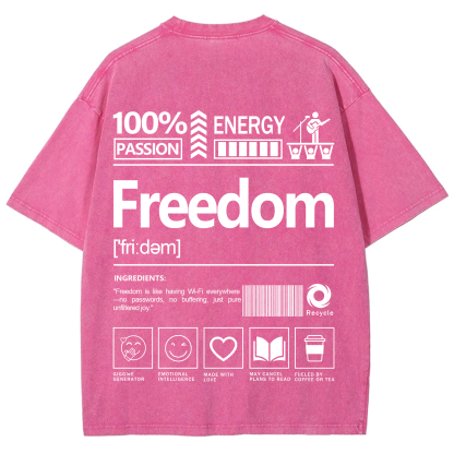 Freedom Unisex Fit Washed T-Shirt