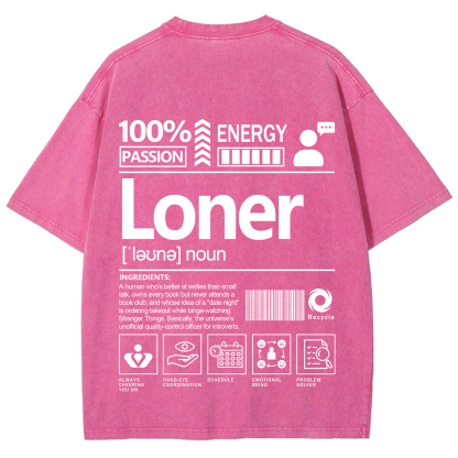 Loner Unisex Fit Washed T-Shirt