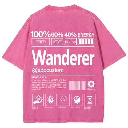 Wanderer Addcustom Unisex Fit Washed T-Shirt