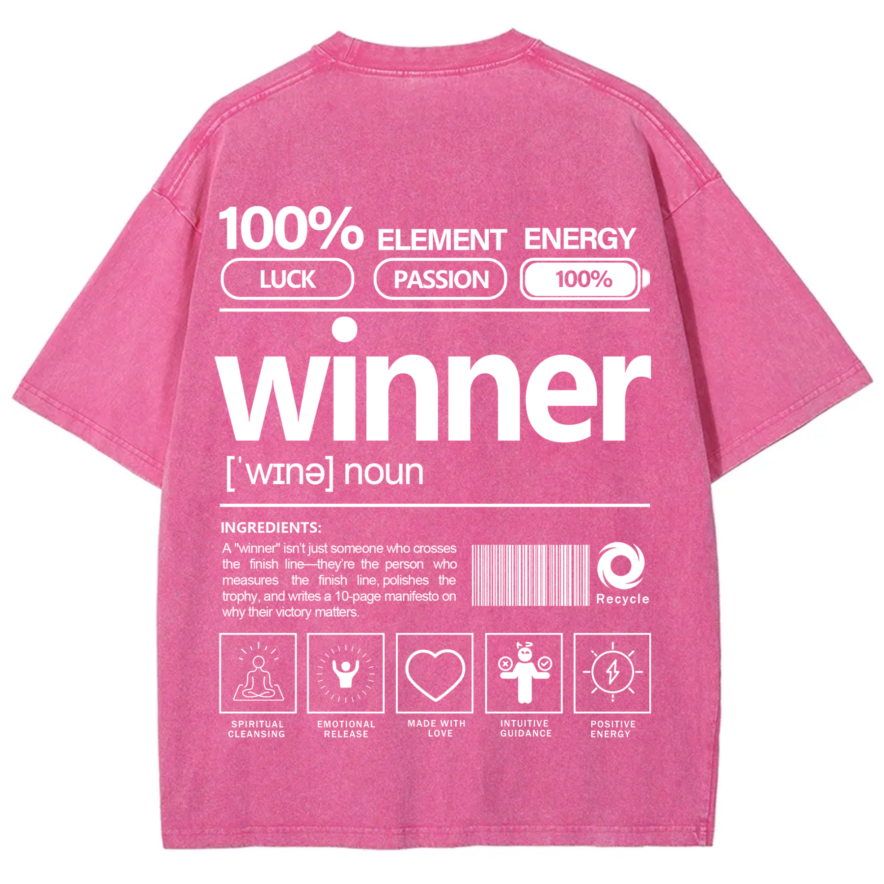 Winner Unisex Fit Washed T-Shirt