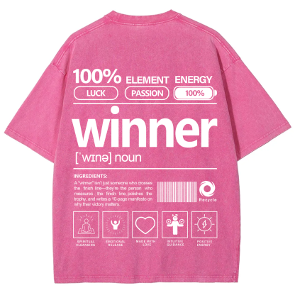 Winner Unisex Fit Washed T-Shirt