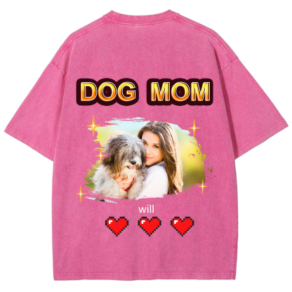 Dog Mom Pixel Photo - Personalized Custom Unisex T-shirt