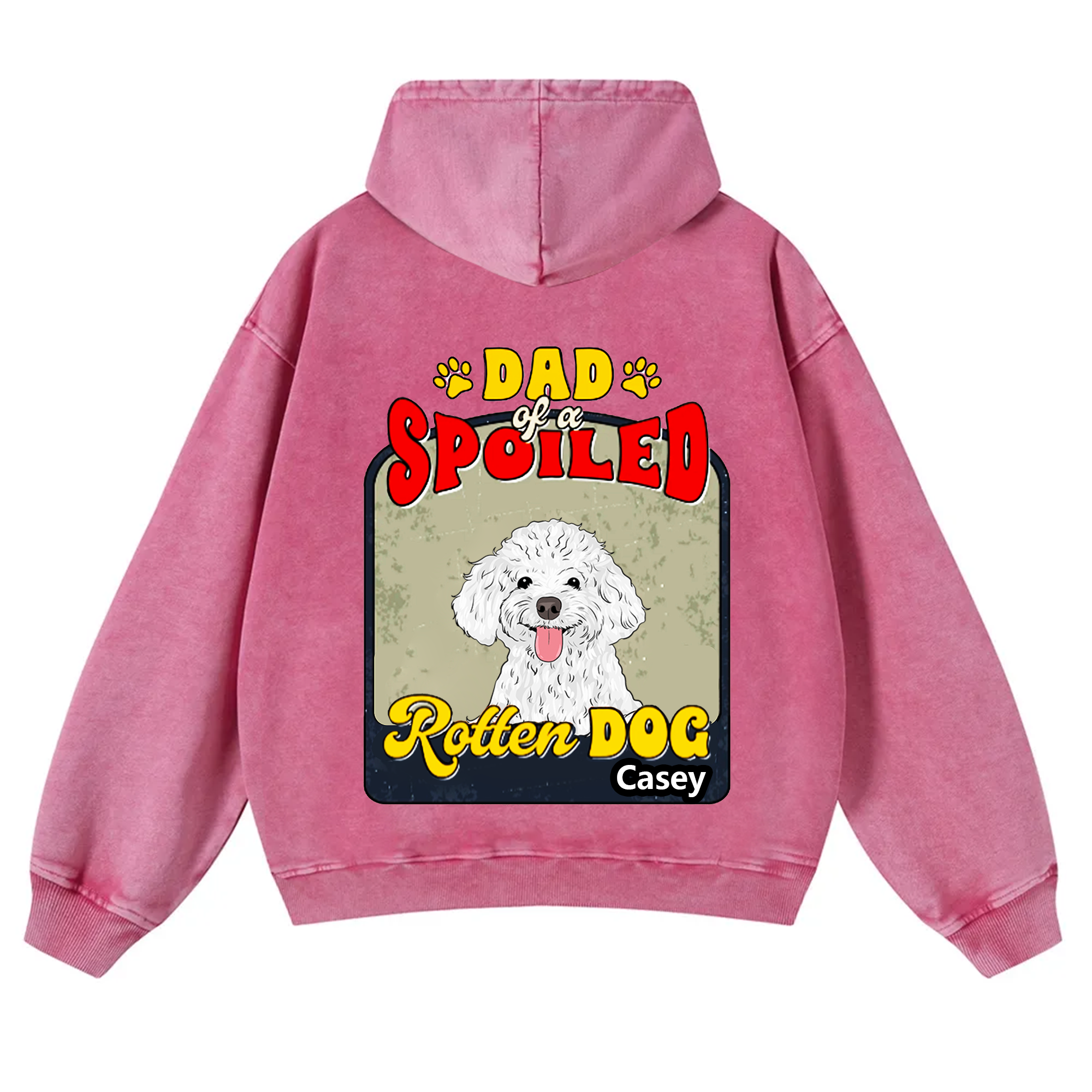 Spoiled Rotten Dog Named - Personalized Custom Unisex Washed Hoodie