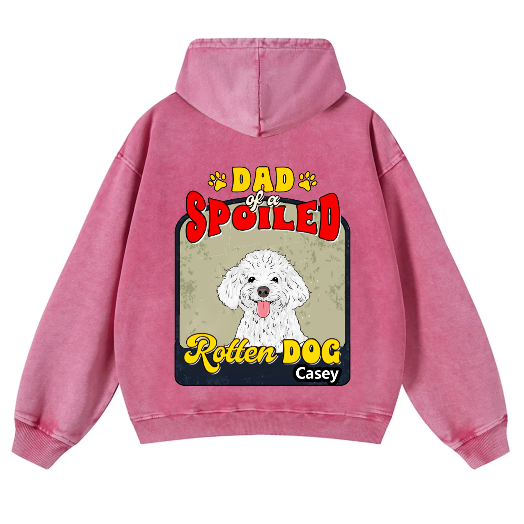 Spoiled Rotten Dog Named - Personalized Custom Unisex Washed Hoodie
