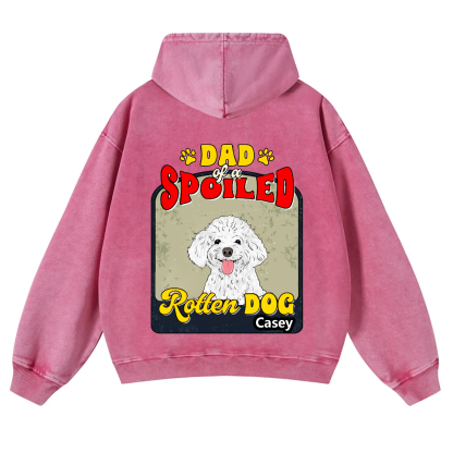 Spoiled Rotten Dog Named - Personalized Custom Unisex Washed Hoodie