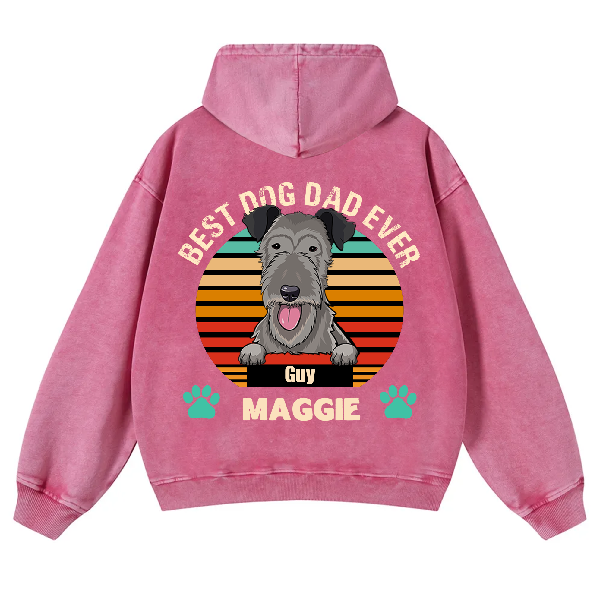 Best Dog Mom and Dad Ever - Personalized Custom Unisex Washed Hoodie