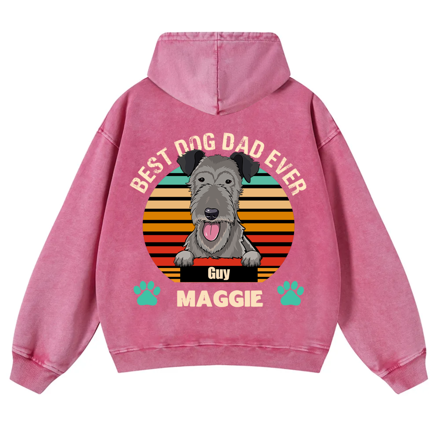 Best Dog Mom and Dad Ever - Personalized Custom Unisex Washed Hoodie