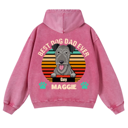 Best Dog Mom and Dad Ever - Personalized Custom Unisex Washed Hoodie
