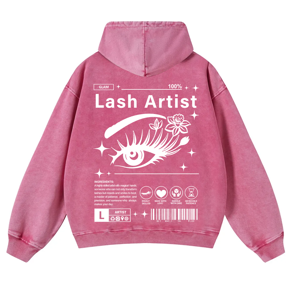 Lash Artist Washed Hoodie wearishow