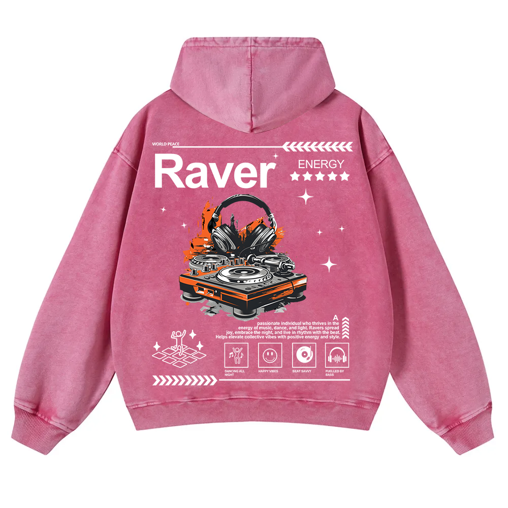 Raver Washed Hoodie wearishow