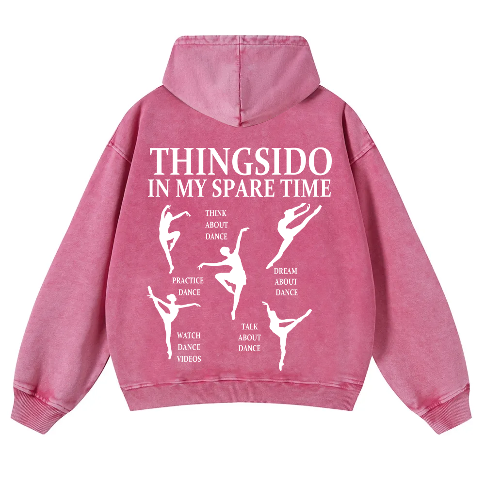 Thingsido In My Spare Time Washed Hoodie wearishow
