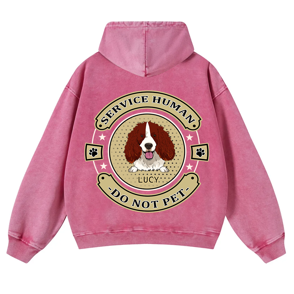 Service Human, Do Not Pet 14- Personalized Custom Unisex Washed Hoodie wearishow