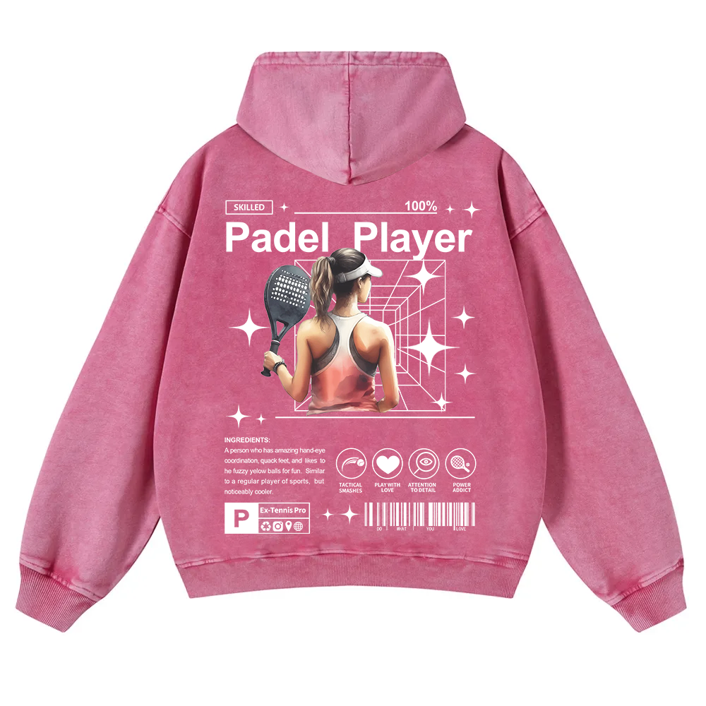 Padel Player Washed Hoodie wearishow