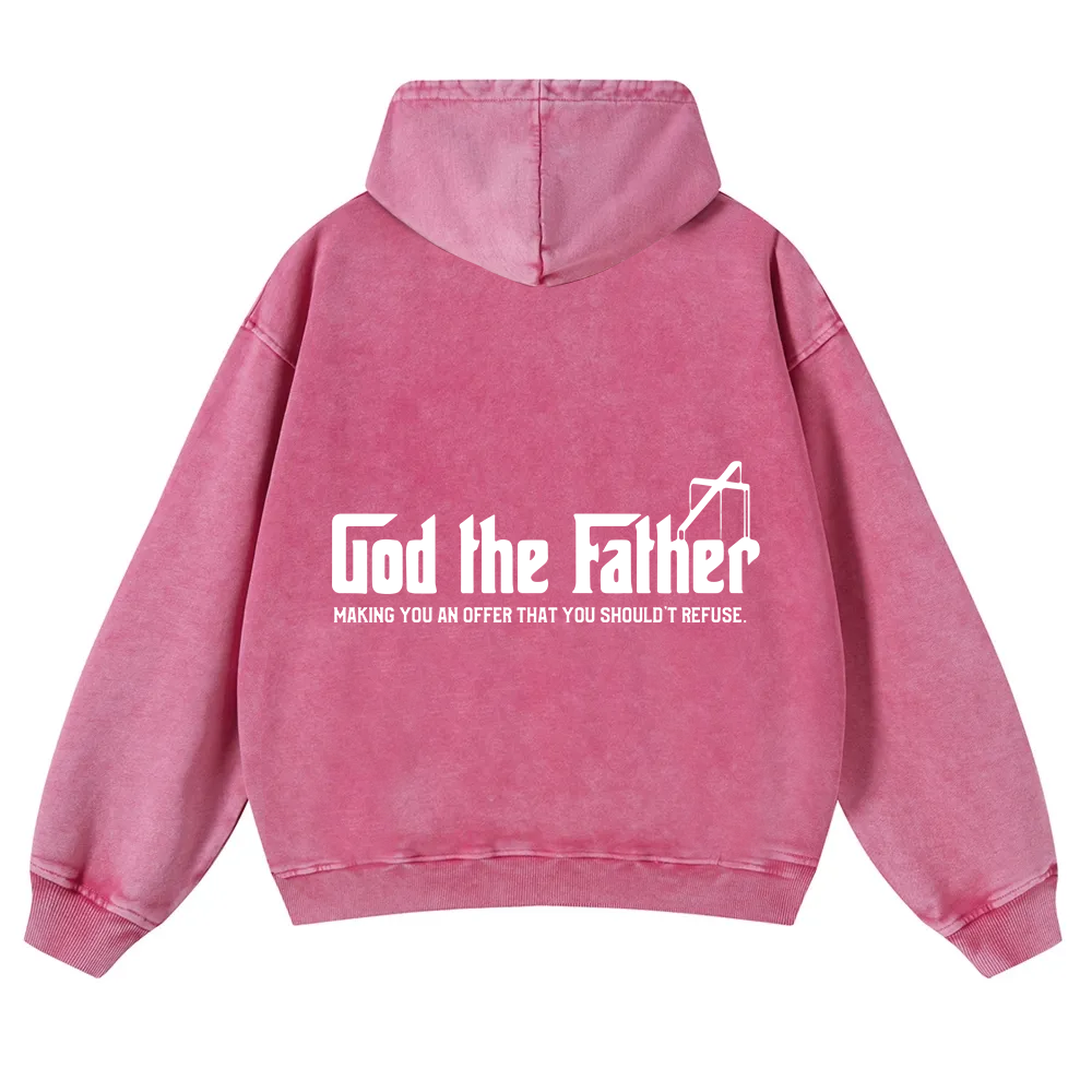 God The Father Christian Washed Hoodie wearishow