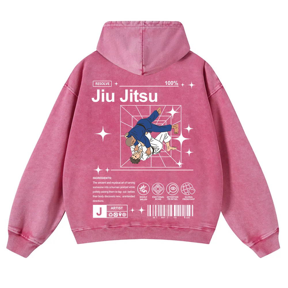 Jiu Jitsu Washed Hoodie wearishow