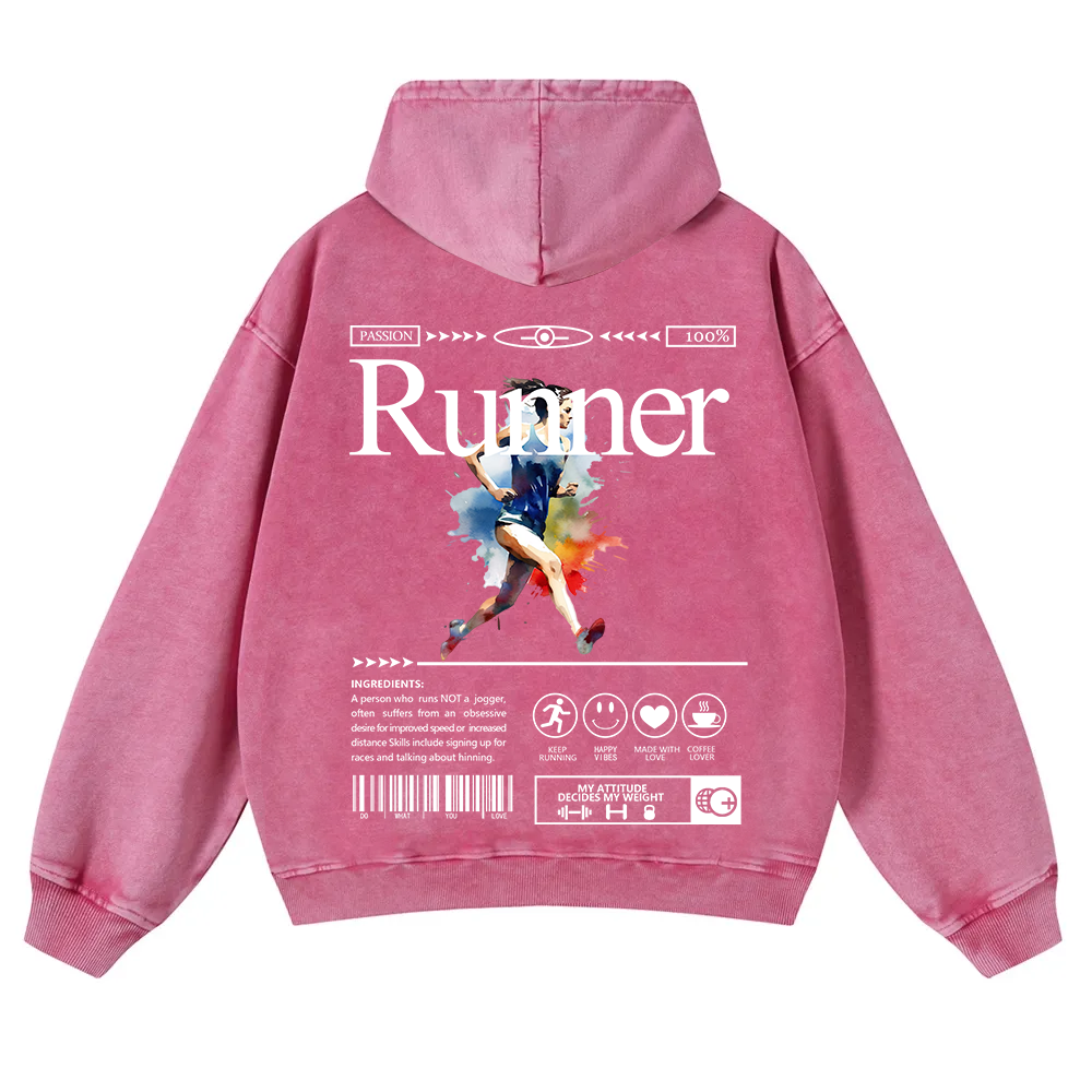 Runner Washed Hoodie wearishow