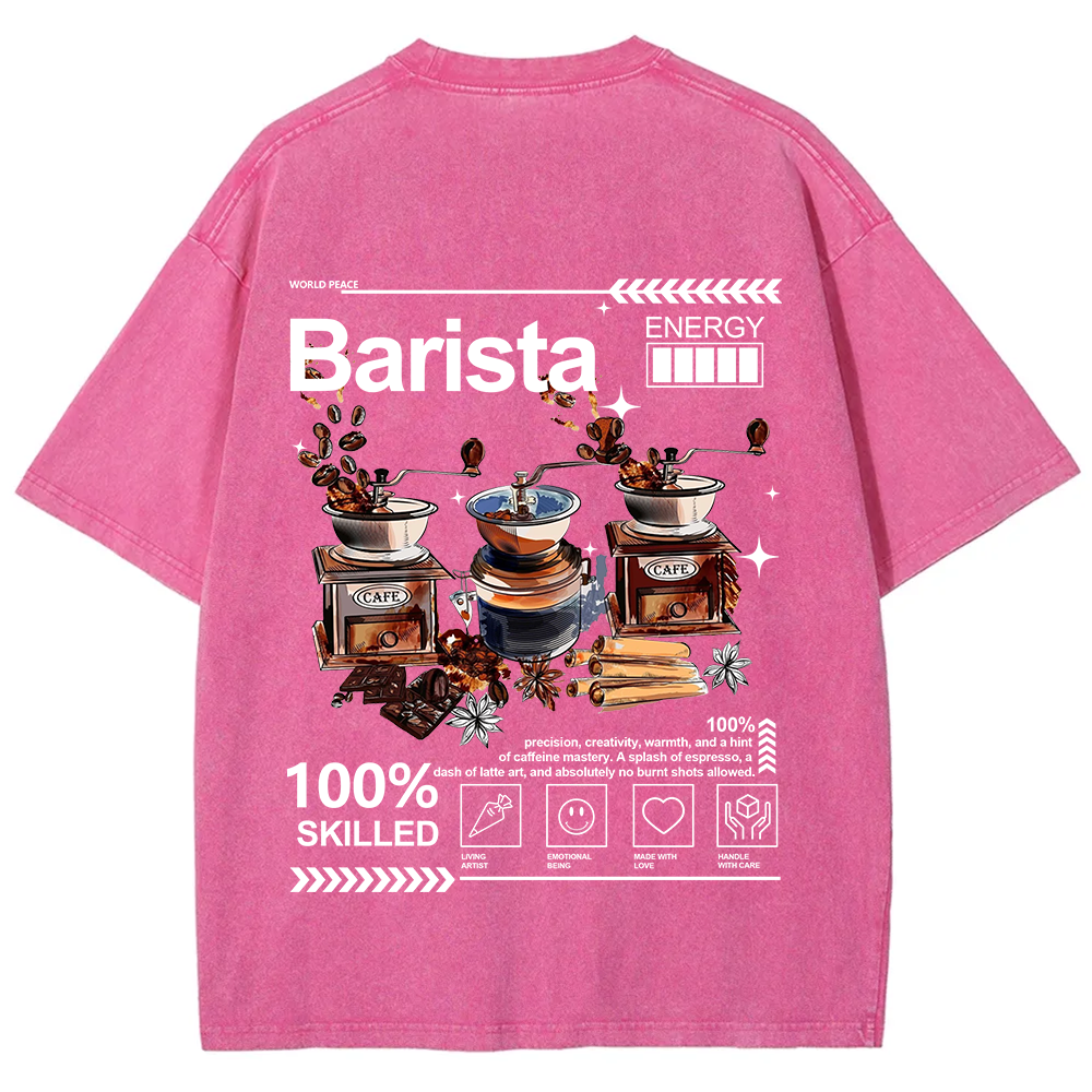 Barista Unisex Fit Washed T-Shirt