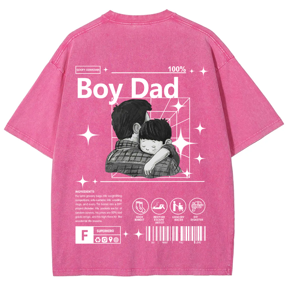 Boy Dad Unisex Fit Washed T-Shirt