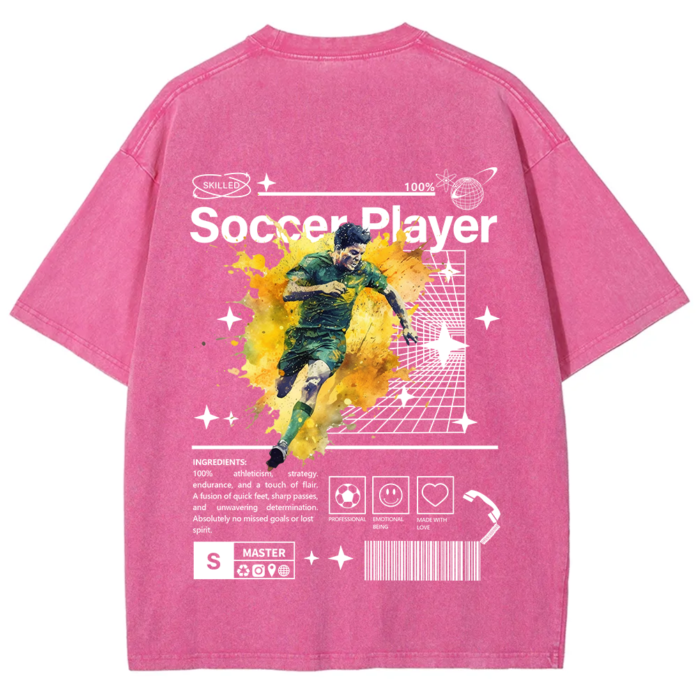 Soccer Player Unisex Fit Washed T-Shirt