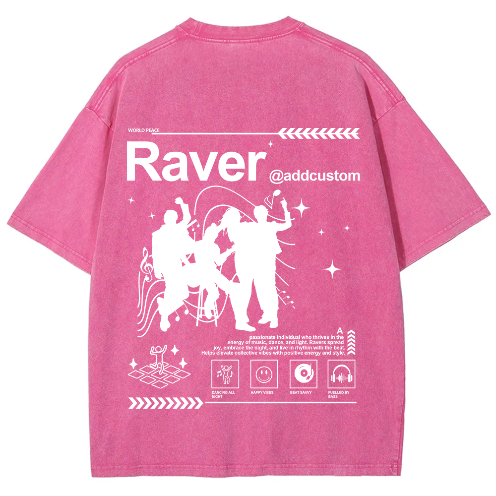 Addcustom Raver Unisex Fit Washed T-Shirt