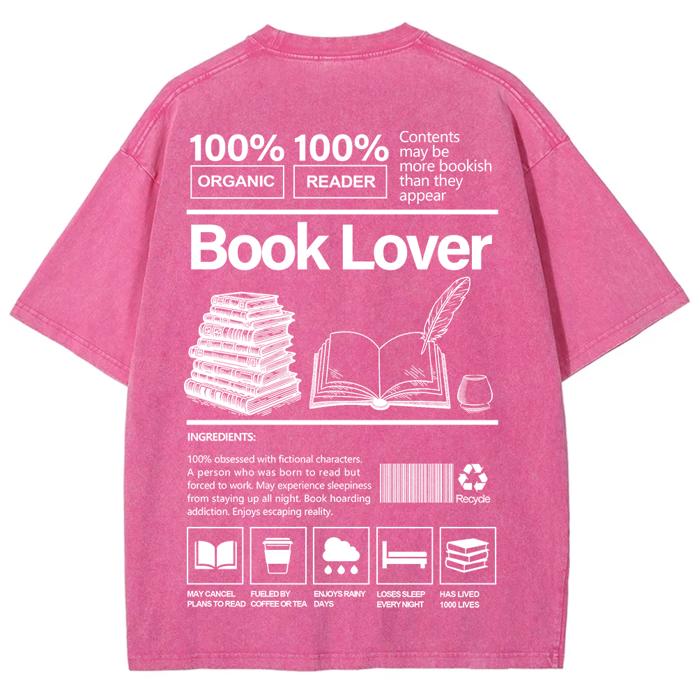 Book Lover Unisex Fit Washed T-Shirt