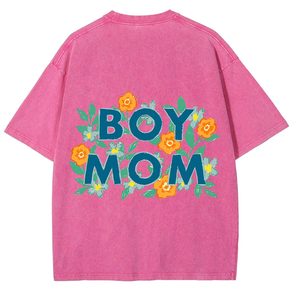 Boy Mom Unisex Fit Washed T-Shirt
