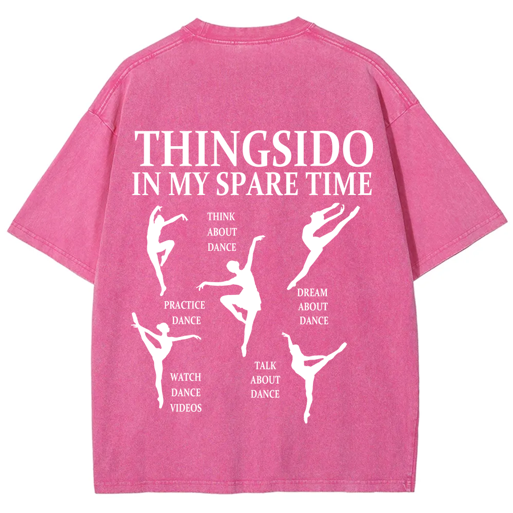 Thingsido In My Spare Time  Unisex Fit Washed T-Shirt