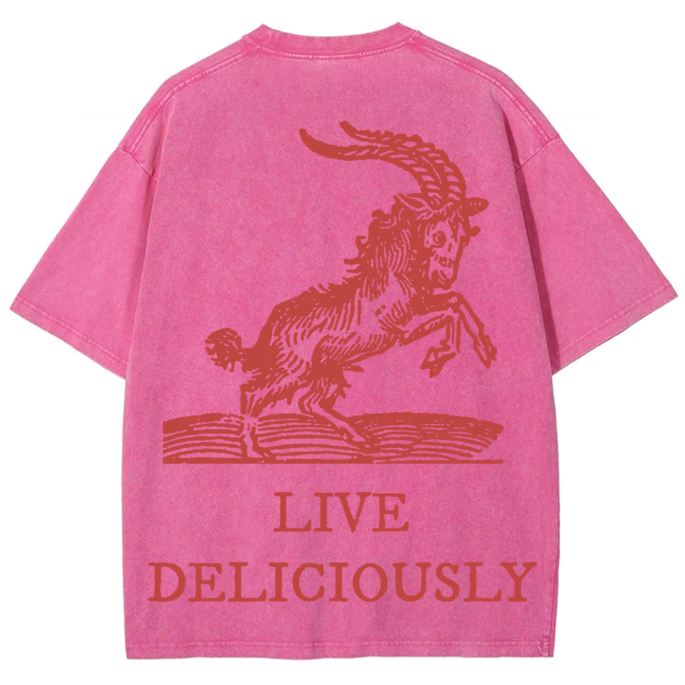 Unisex Vintage Washed The Witch Live Deliciously  T-Shirt