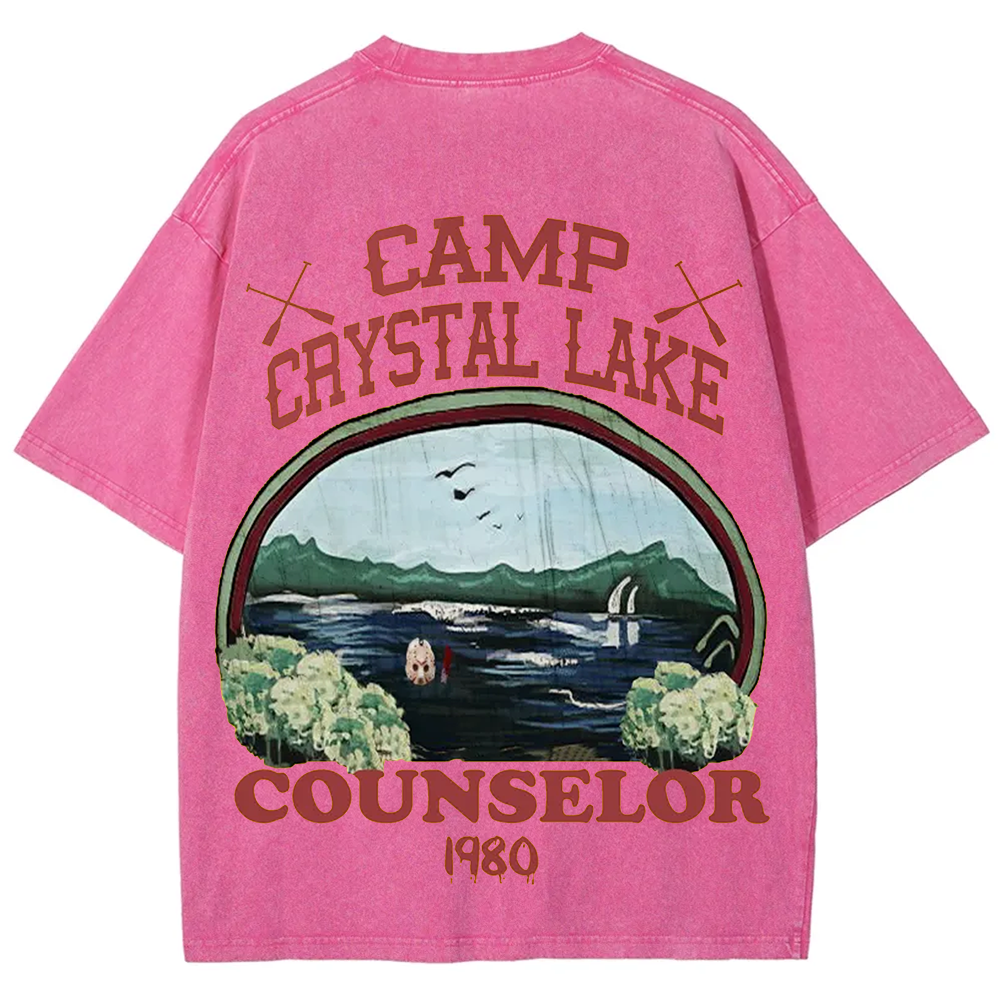 Unisex Camp Crystal Lake Print Crew Neck Casual T-Shirt