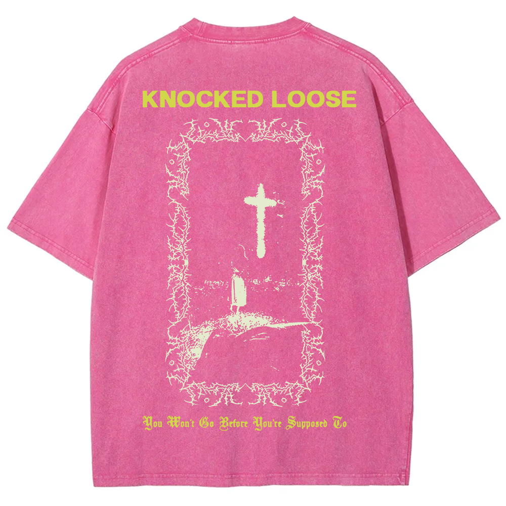 Unisex Vintage Washed Knocked Loose Band T-shirt