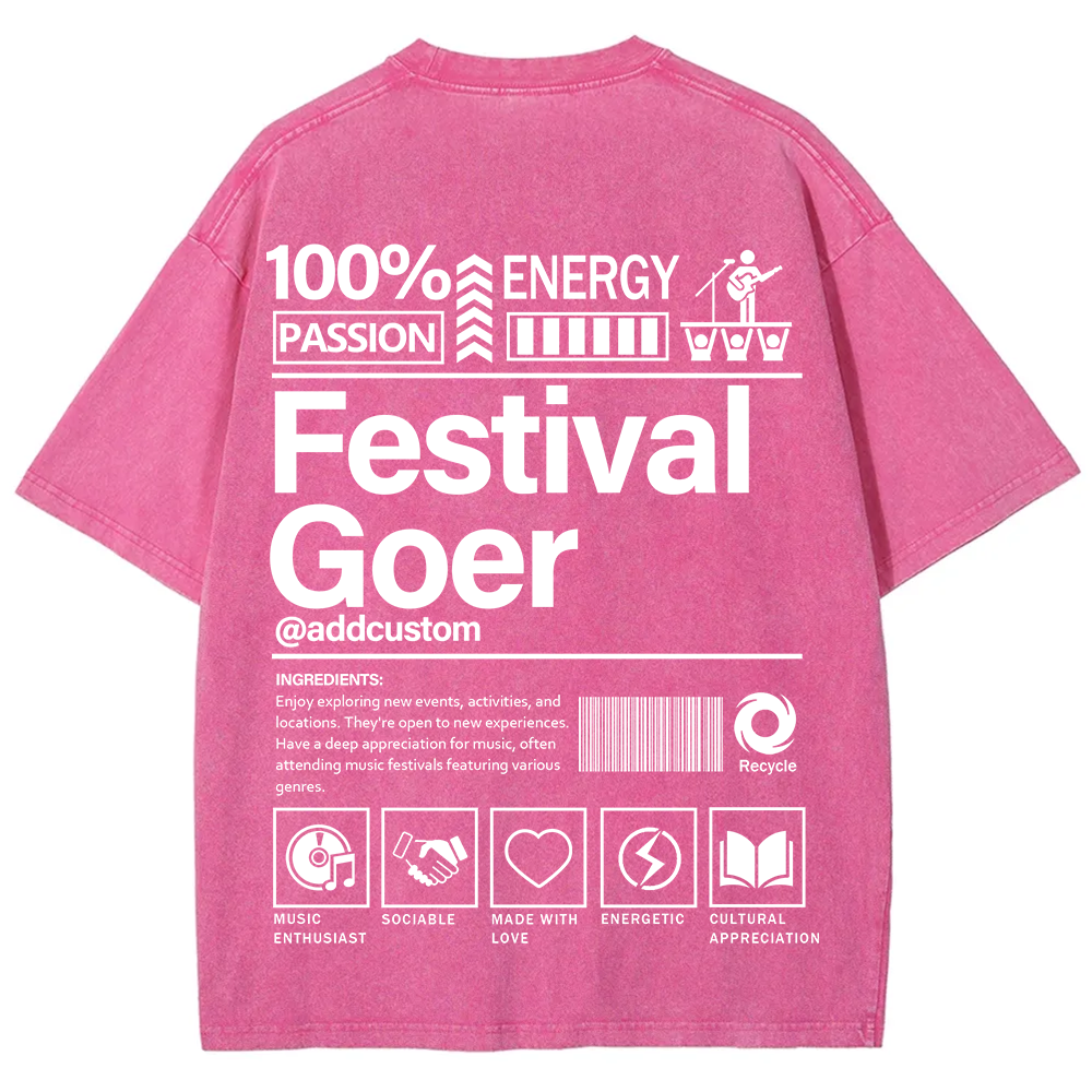 Festival Goer Custom Unisex Fit Washed T-Shirt