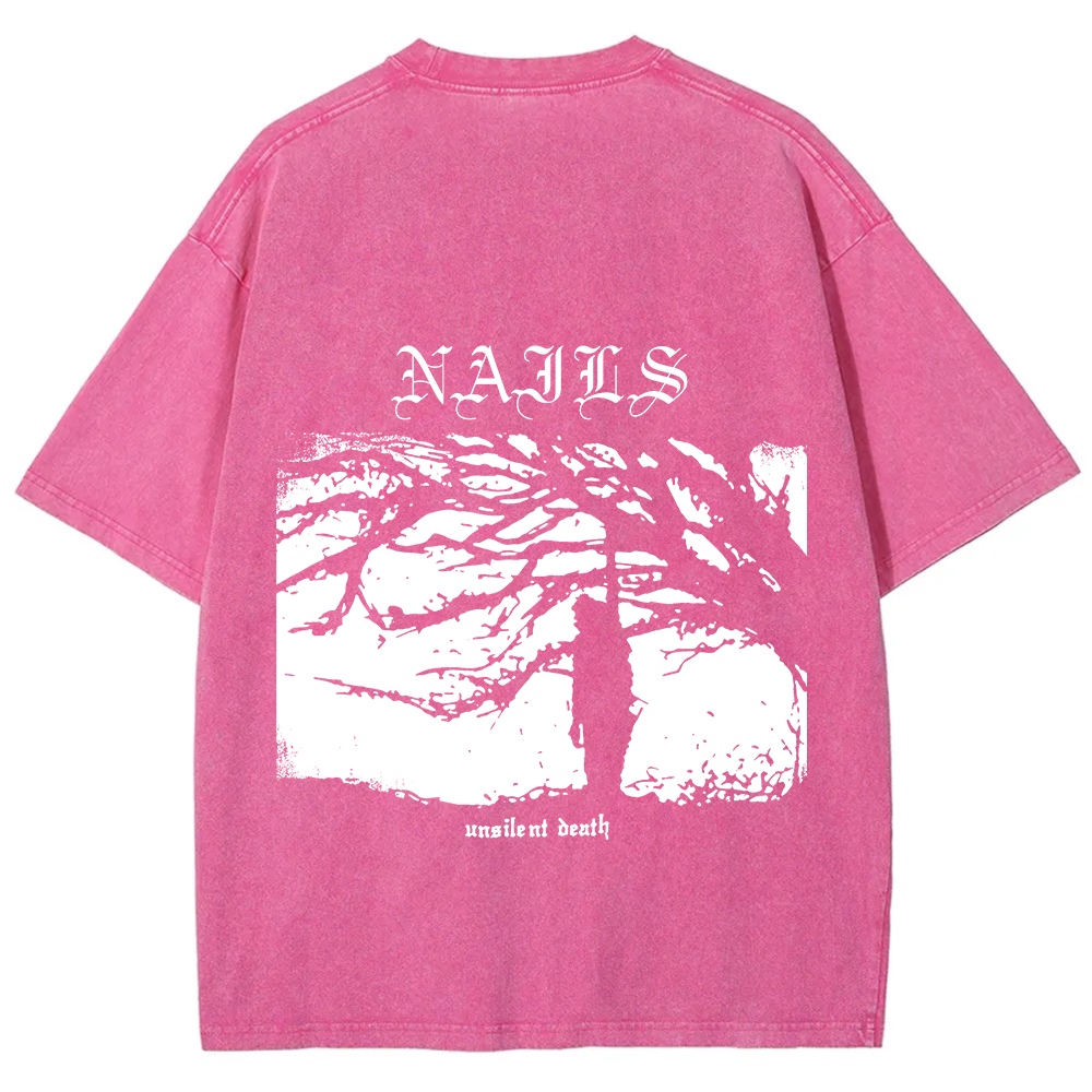 Nails Band Unsilent Death Vintage Washed T-Shirt