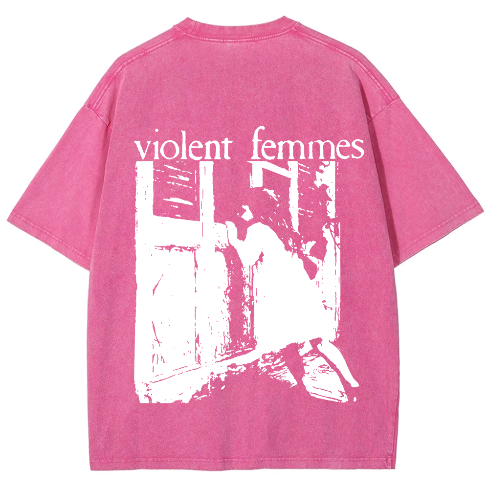 Unisex Casual Violent Femmes Punk Band Printed T-Shirt