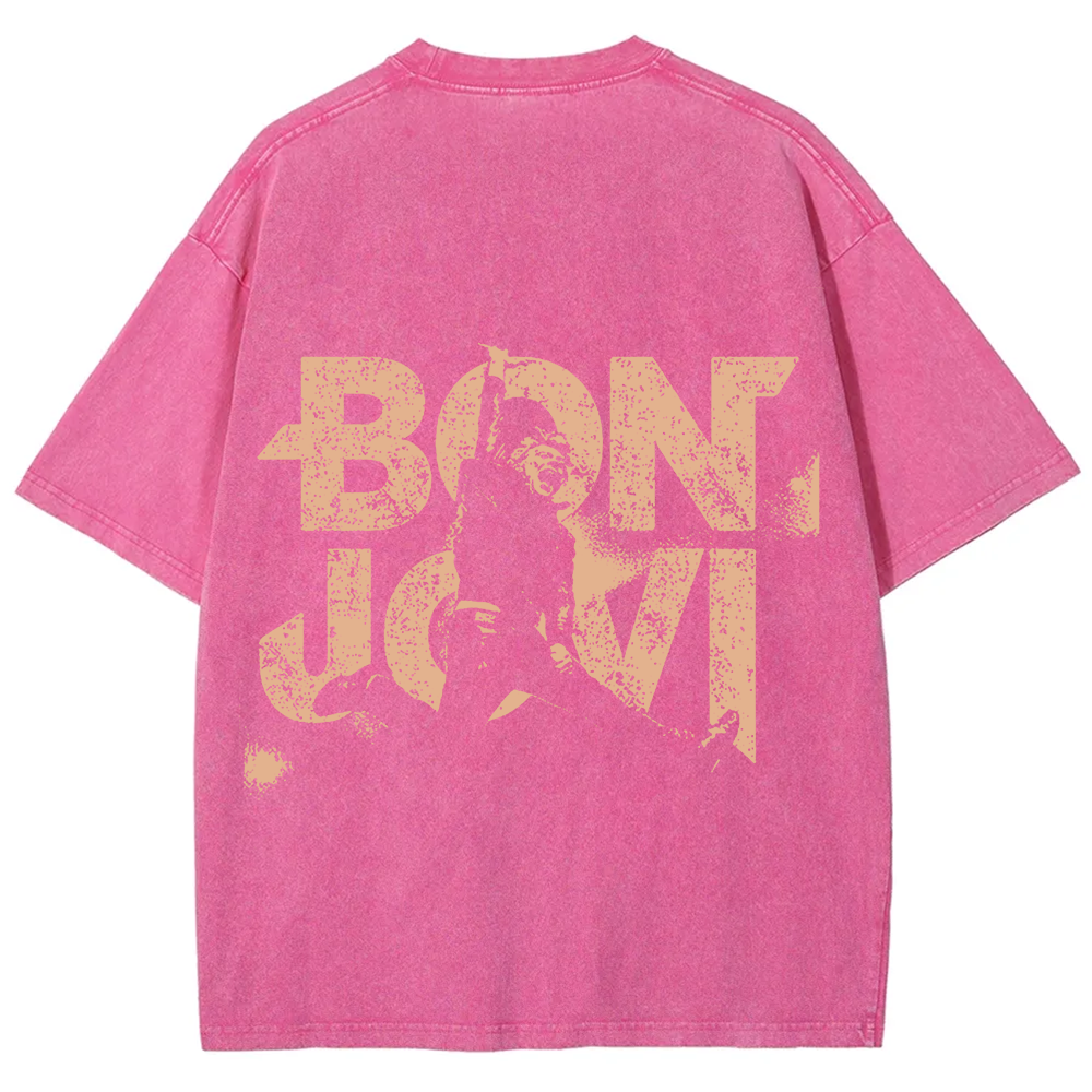 Unisex Vintage Washed Bon Jovi T-Shirt