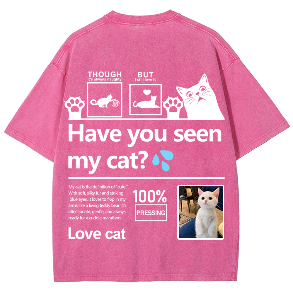 Cat Trick Customized Unisex Fit Washed T-Shirt