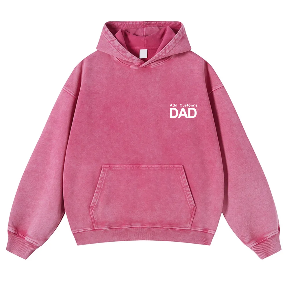 DAD Custom Casual Washed Hoodie wearishow