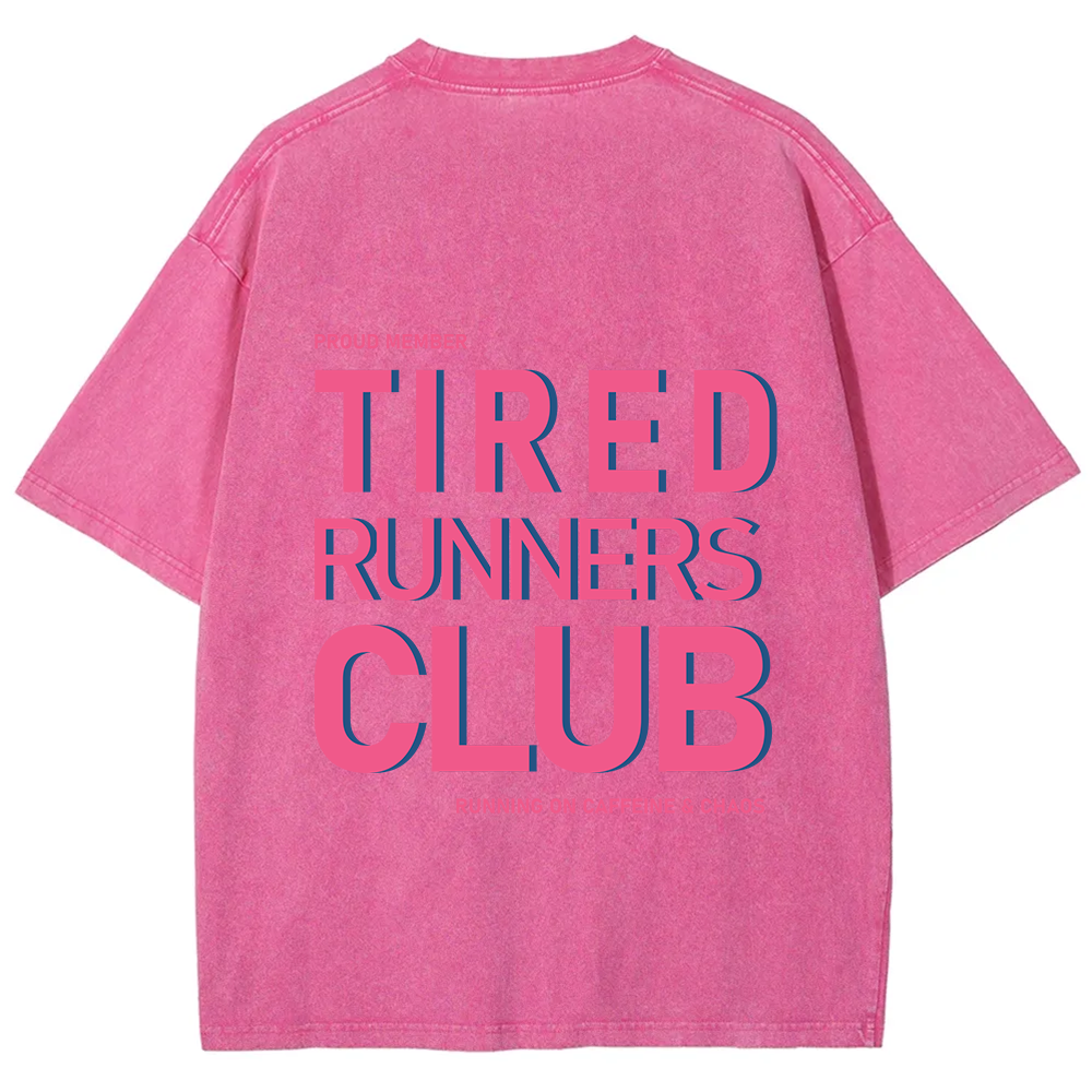 Tired Runners Club Unisex Fit Washed T-Shirt