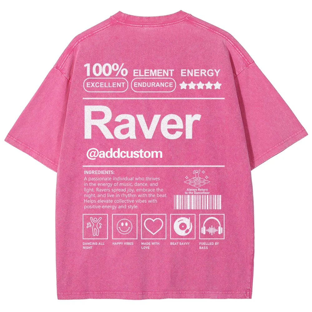 Addcustom Raver Unisex Fit Washed T-Shirt wearishow
