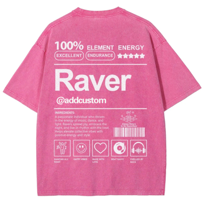 Addcustom Raver Unisex Fit Washed T-Shirt wearishow