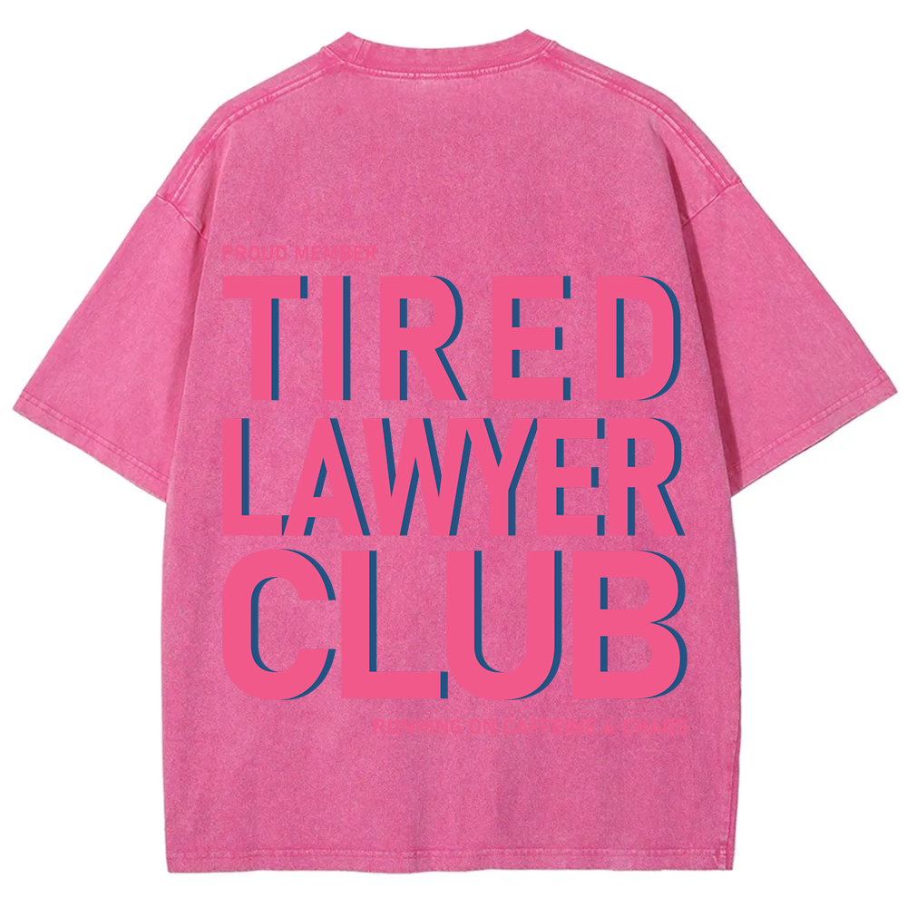 Tired Lawyer Club Unisex Fit Washed T-Shirt