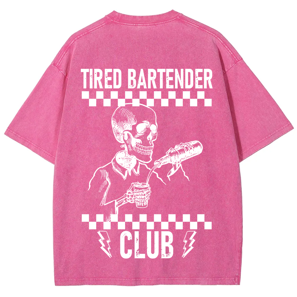 Tired Bartender Club Unisex Fit Washed T-Shirt?