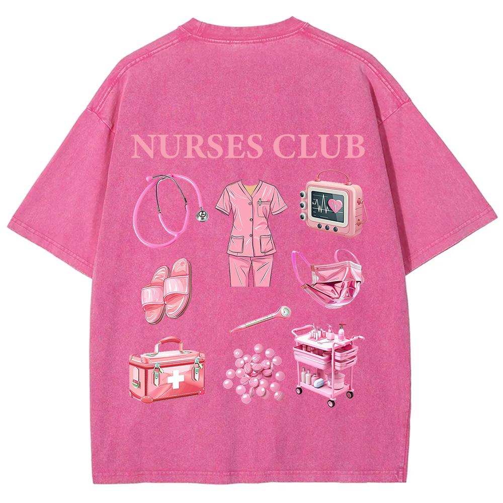 Nurses Club Unisex Fit Washed T-Shirt